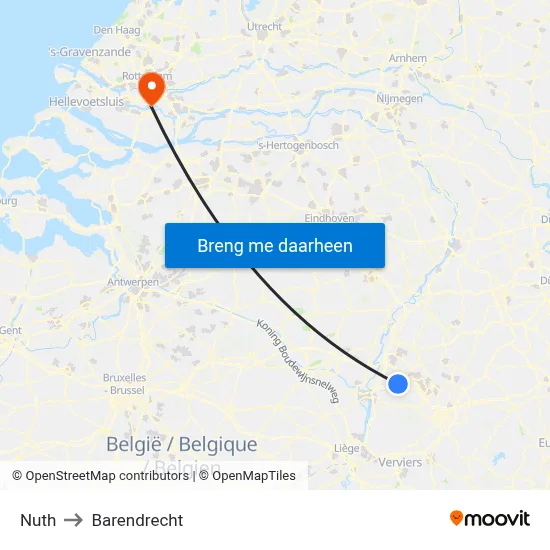 Nuth to Barendrecht map