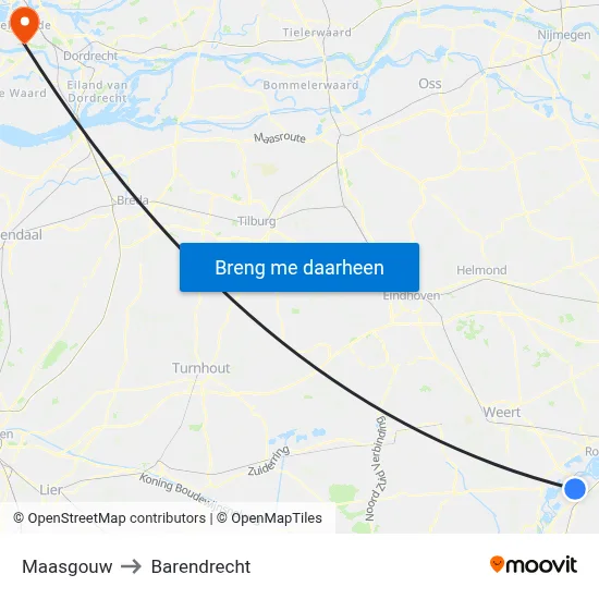Maasgouw to Barendrecht map