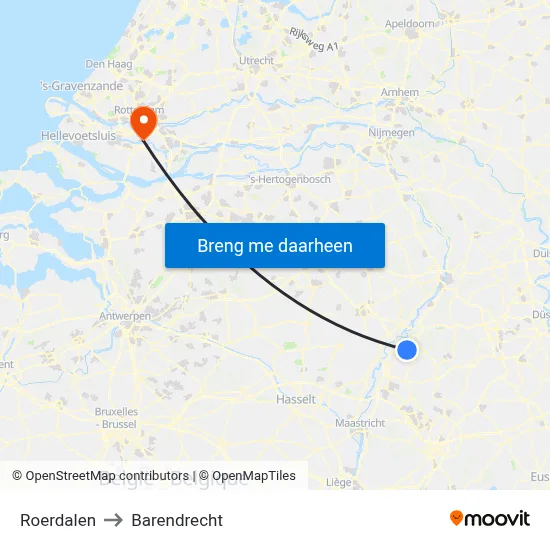 Roerdalen to Barendrecht map