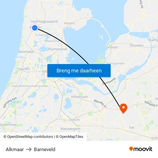 Alkmaar to Barneveld map