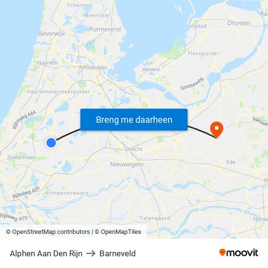 Alphen Aan Den Rijn to Barneveld map