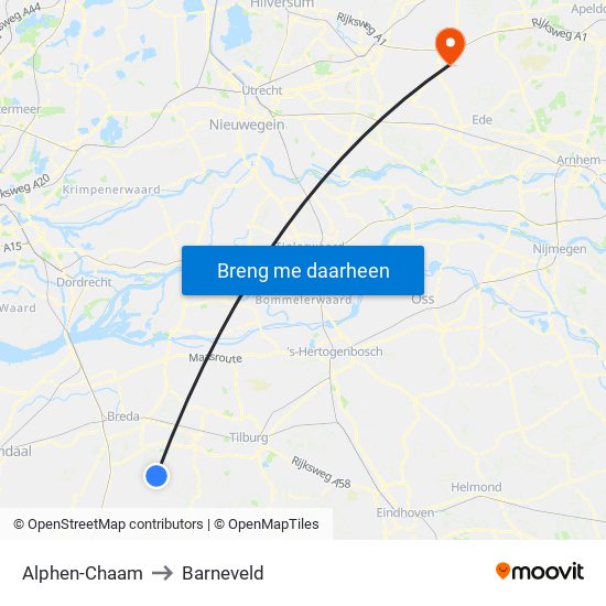 Alphen-Chaam to Barneveld map