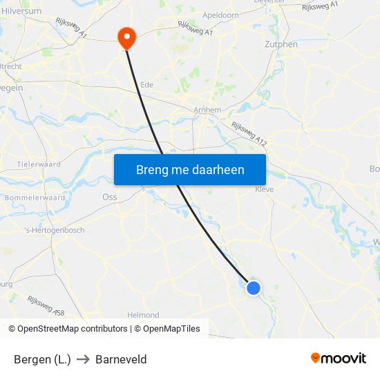 Bergen (L.) to Barneveld map