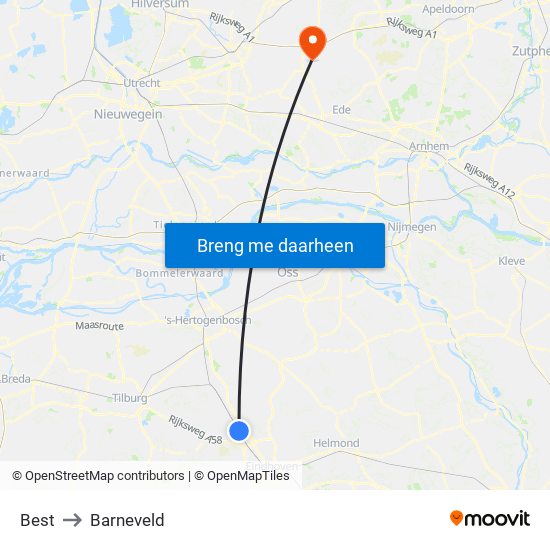 Best to Barneveld map