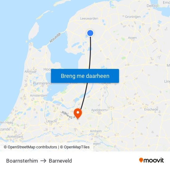 Boarnsterhim to Barneveld map
