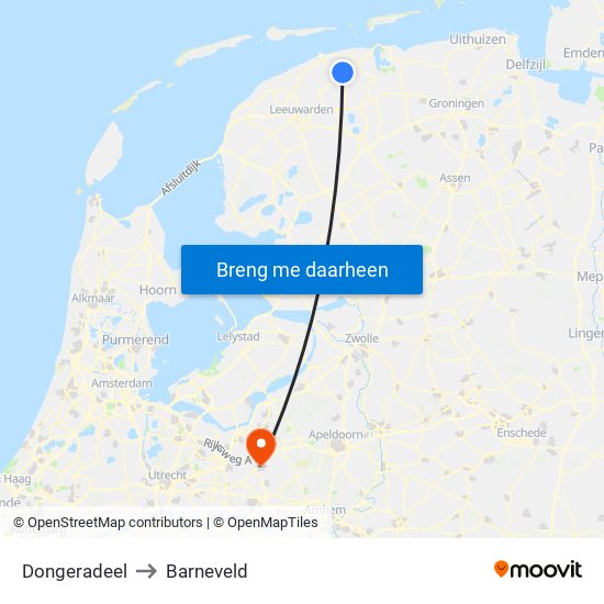 Dongeradeel to Barneveld map