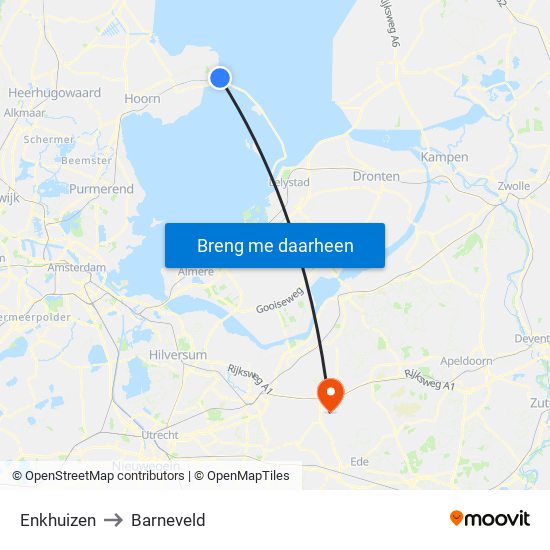 Enkhuizen to Barneveld map