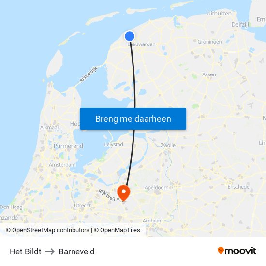 Het Bildt to Barneveld map