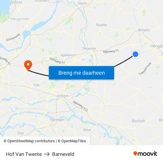 Hof Van Twente to Barneveld map