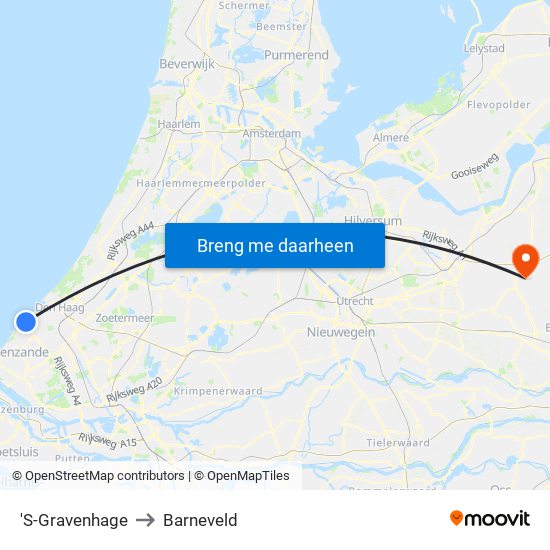 'S-Gravenhage to Barneveld map