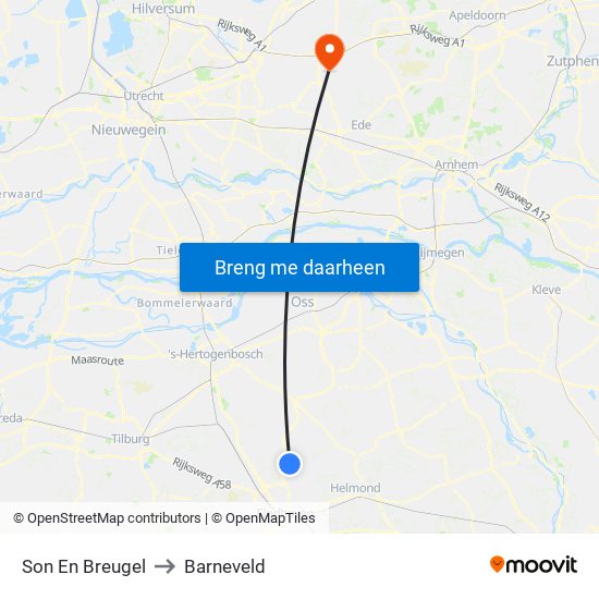 Son En Breugel to Barneveld map