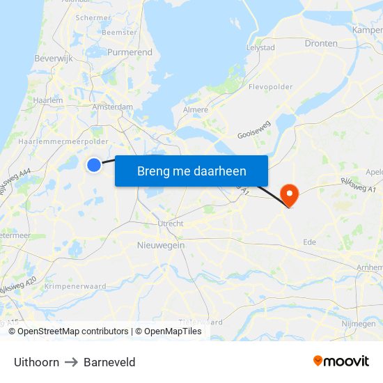 Uithoorn to Uithoorn map