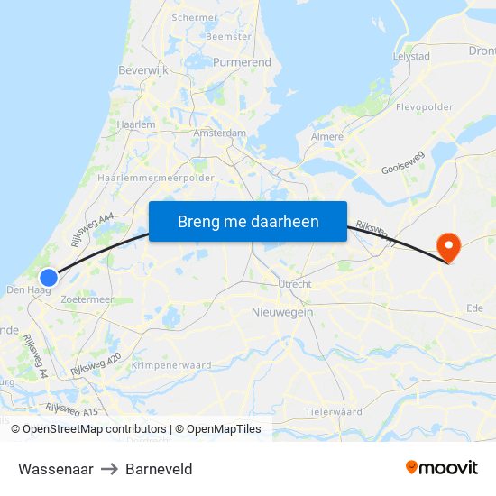 Wassenaar to Barneveld map