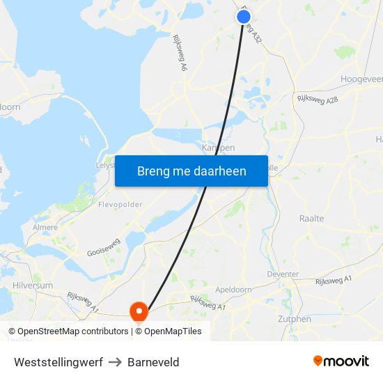 Weststellingwerf to Barneveld map