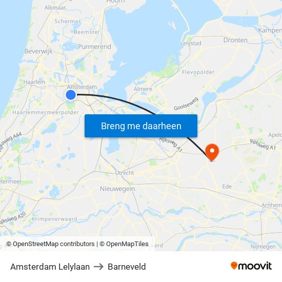 Amsterdam Lelylaan to Barneveld map