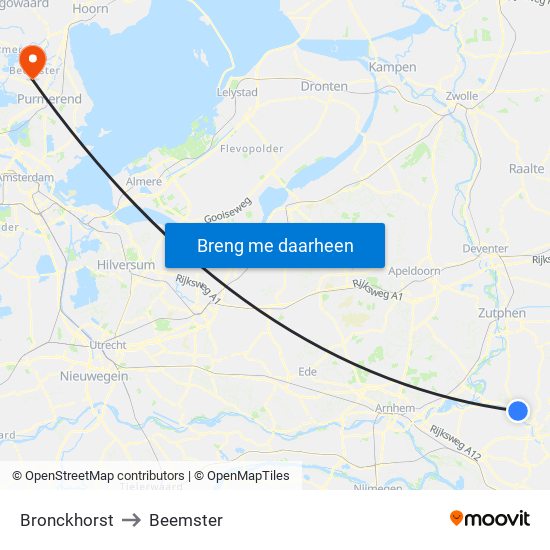 Bronckhorst to Beemster map