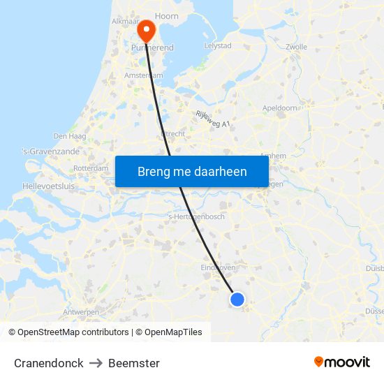 Cranendonck to Beemster map