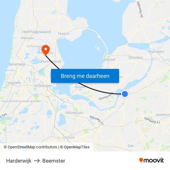 Harderwijk to Beemster map