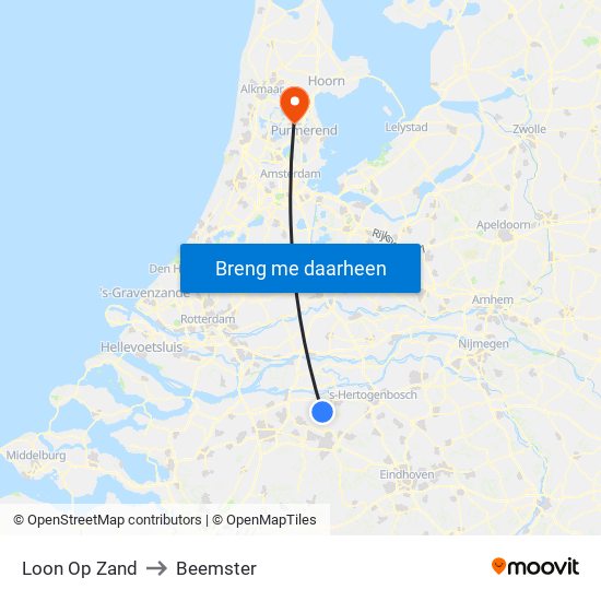 Loon Op Zand to Beemster map