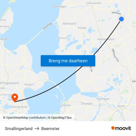 Smallingerland to Beemster map