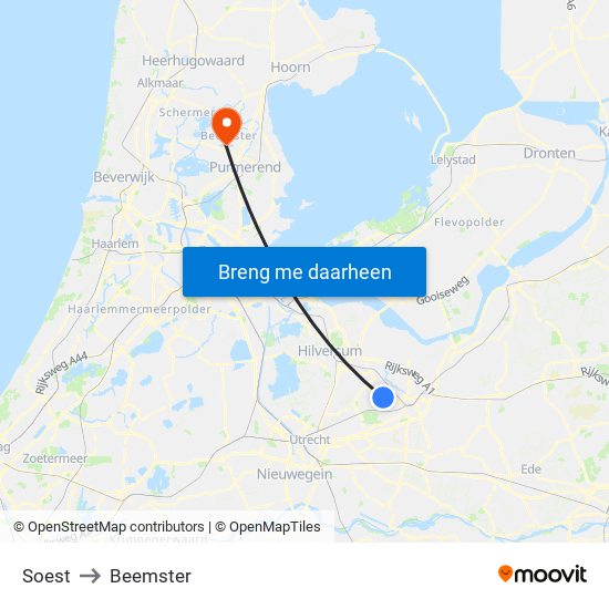 Soest to Beemster map