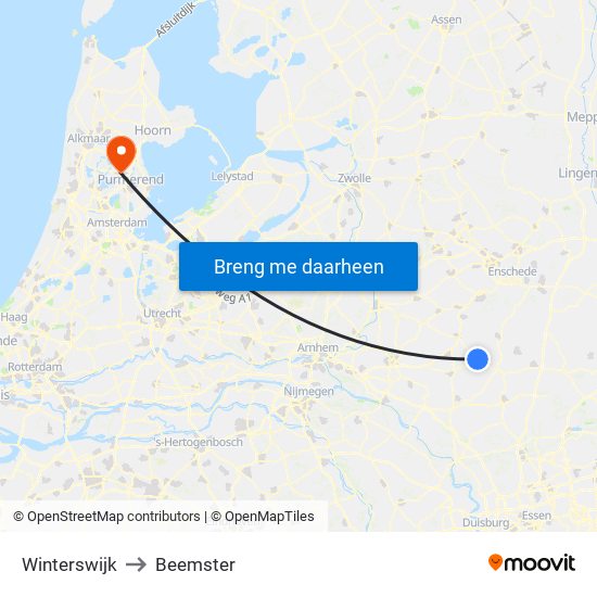 Winterswijk to Beemster map
