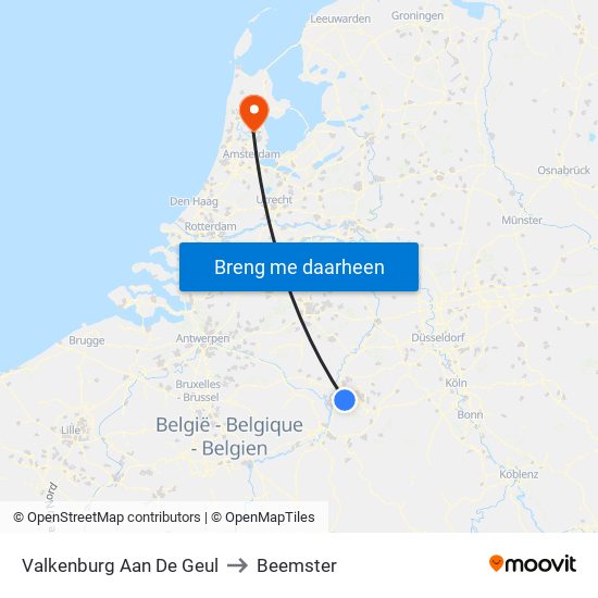 Valkenburg Aan De Geul to Beemster map