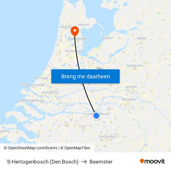 'S-Hertogenbosch (Den Bosch) to Beemster map