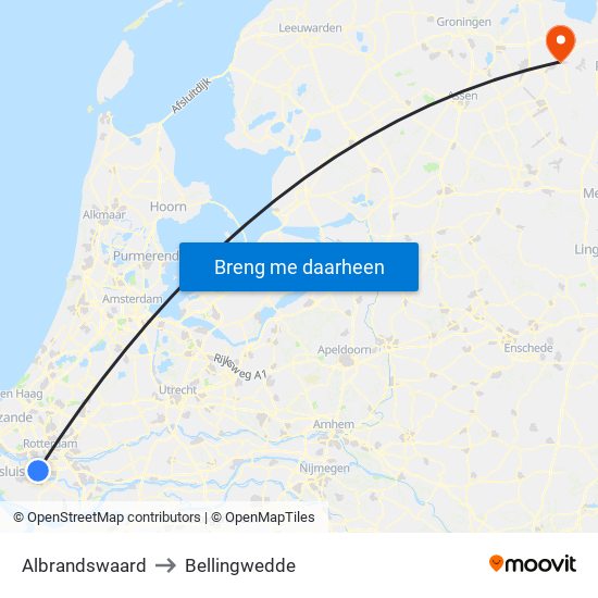 Albrandswaard to Bellingwedde map
