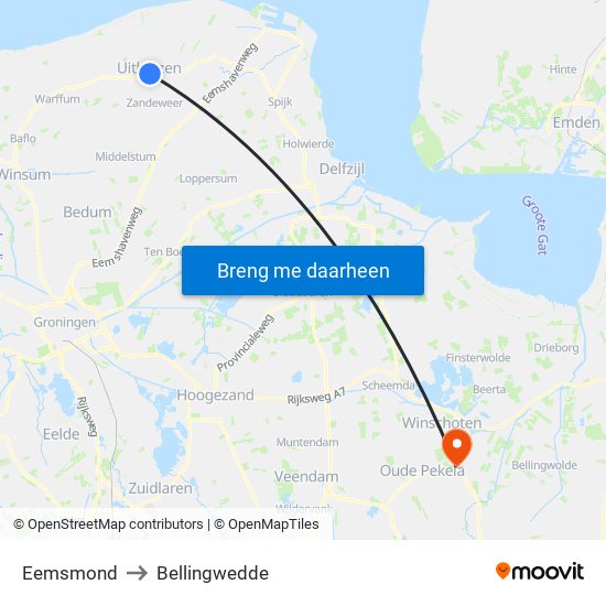 Eemsmond to Bellingwedde map