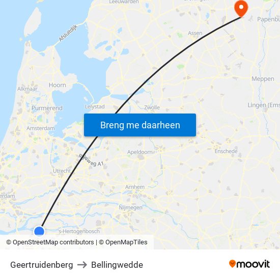 Geertruidenberg to Bellingwedde map