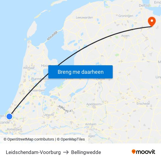 Leidschendam-Voorburg to Bellingwedde map
