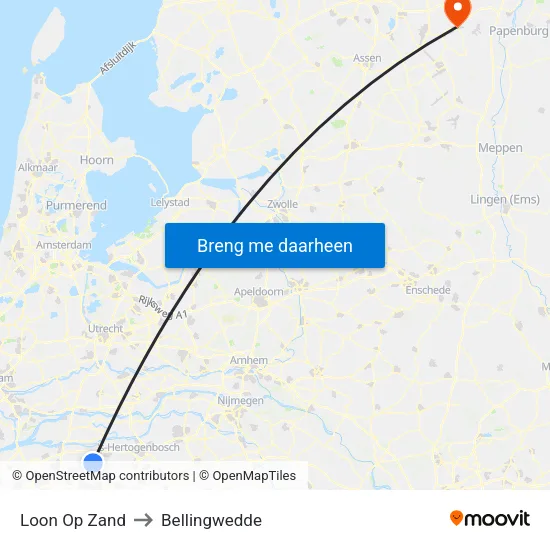 Loon Op Zand to Bellingwedde map