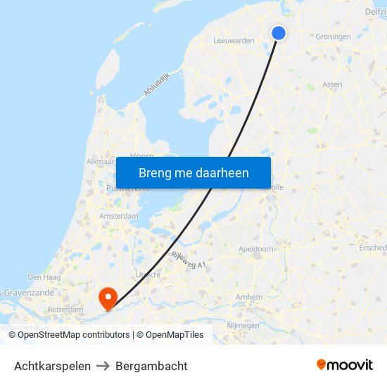 Achtkarspelen to Bergambacht map