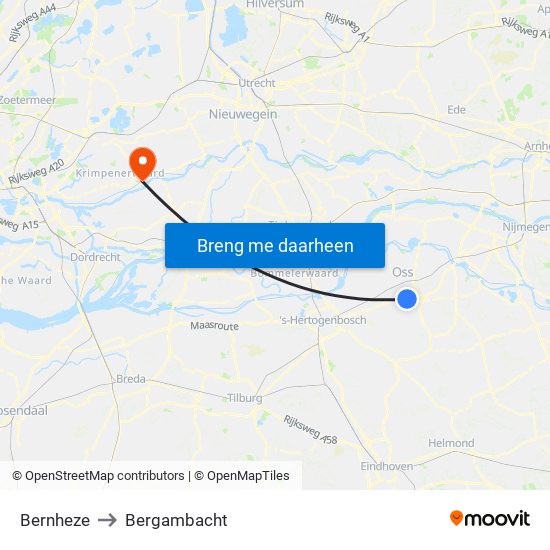 Bernheze to Bergambacht map