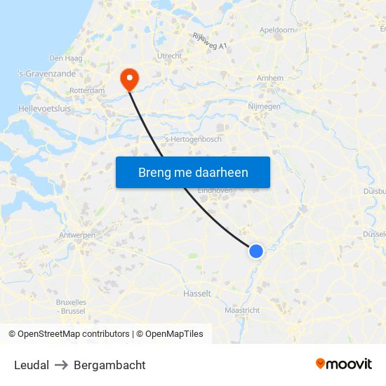 Leudal to Bergambacht map