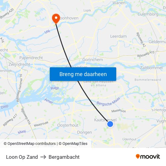 Loon Op Zand to Bergambacht map