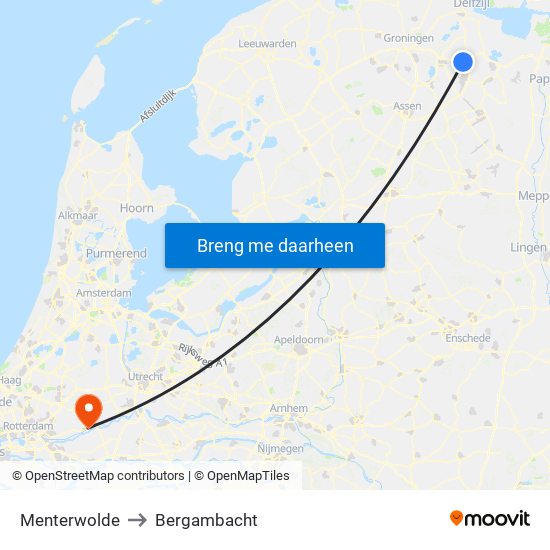 Menterwolde to Bergambacht map