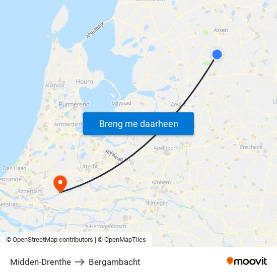 Midden-Drenthe to Bergambacht map