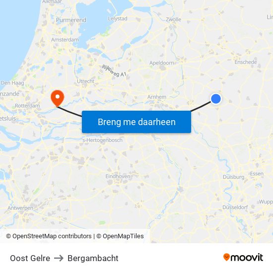 Oost Gelre to Bergambacht map