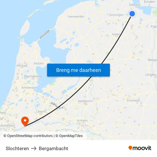 Slochteren to Bergambacht map