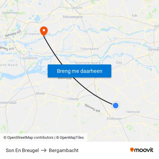 Son En Breugel to Bergambacht map