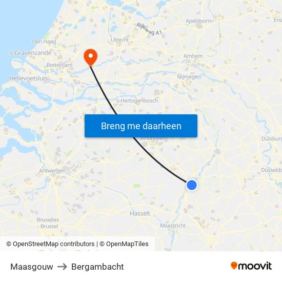 Maasgouw to Bergambacht map