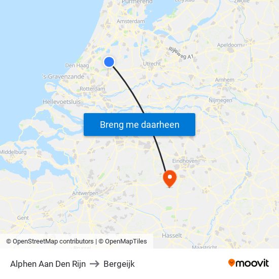 Alphen Aan Den Rijn to Bergeijk map