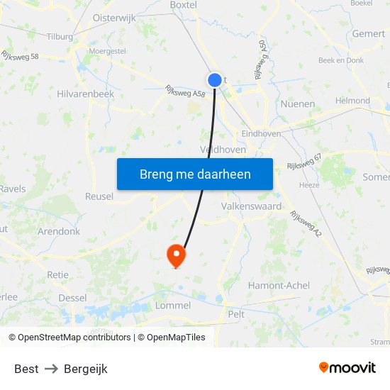 Best to Bergeijk map