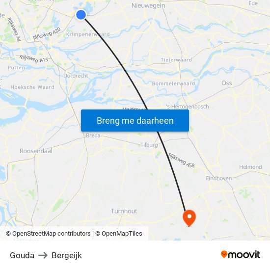 Gouda to Bergeijk map