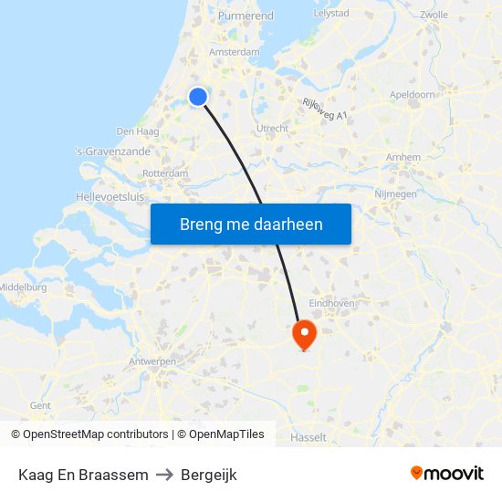 Kaag En Braassem to Bergeijk map