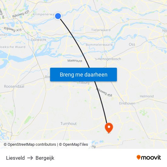 Liesveld to Bergeijk map