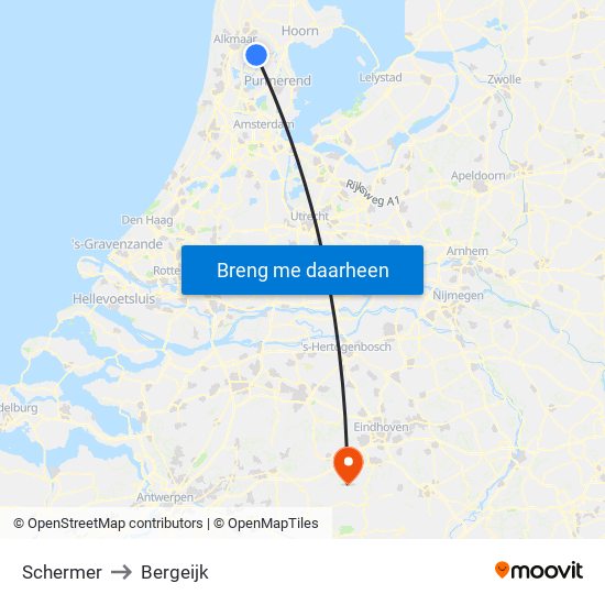 Schermer to Bergeijk map