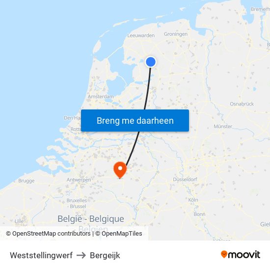 Weststellingwerf to Bergeijk map